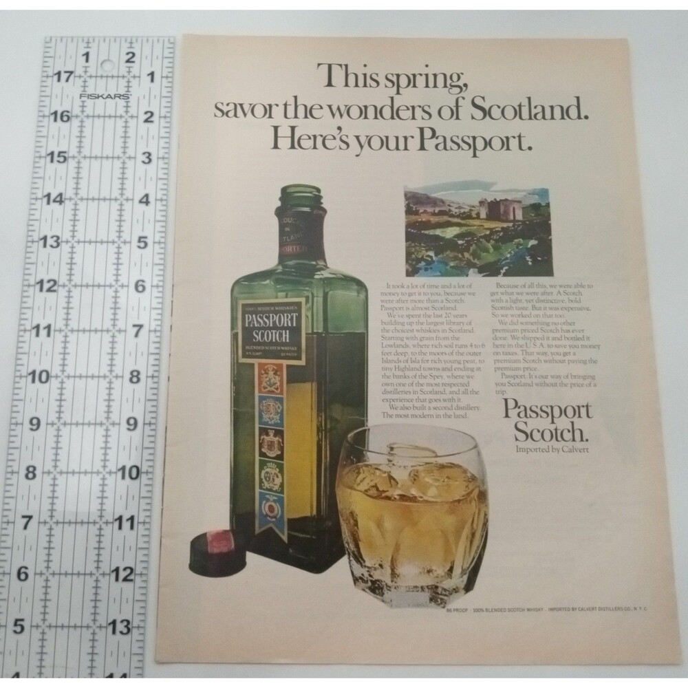 1969 Passport Scotch Whiskey Wonders Vintage Print ad Advertising